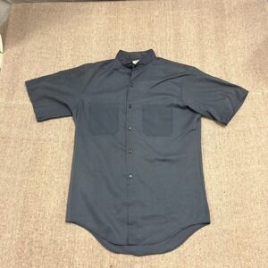 Vintage JC Penny Big Mac Shirt Mens Medium Gray 1970s Button Up